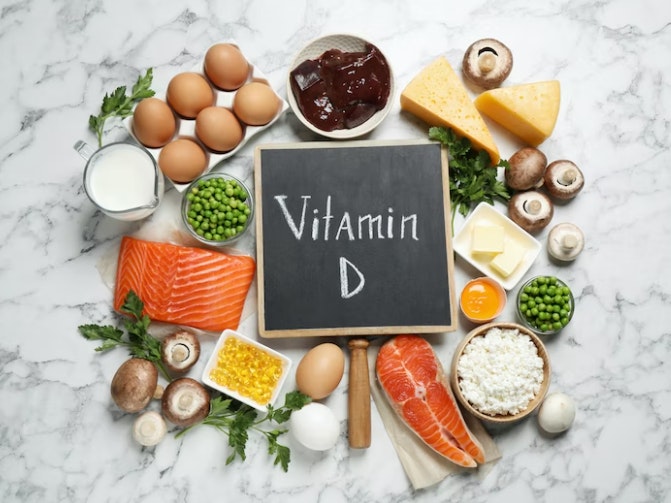 Et skilt med teksten D-vitamin