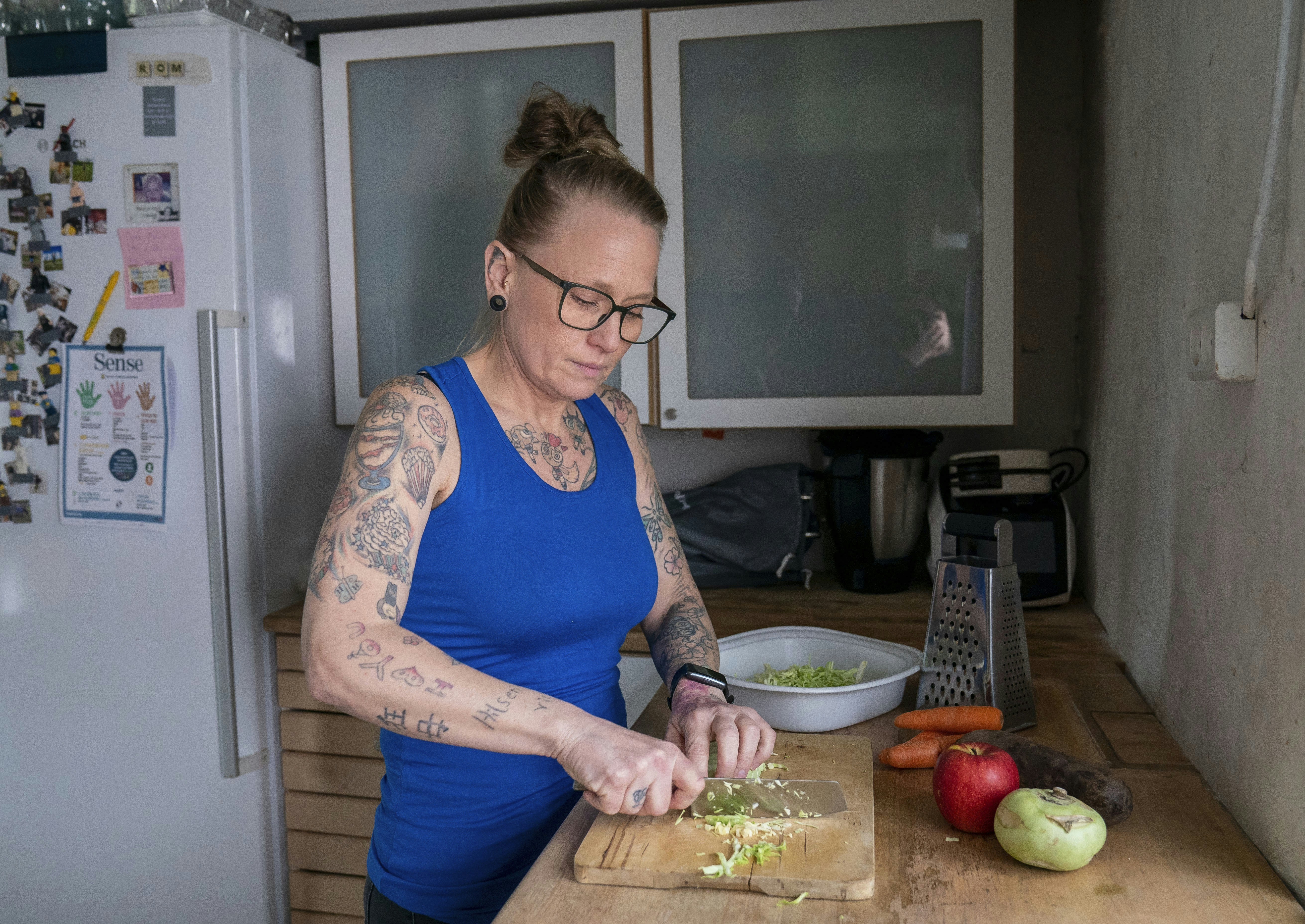 Katja bruger mange grove grøntsager som broccoli, spidskål og grønkål i sin madlavning, da de giver en højere mæthed.