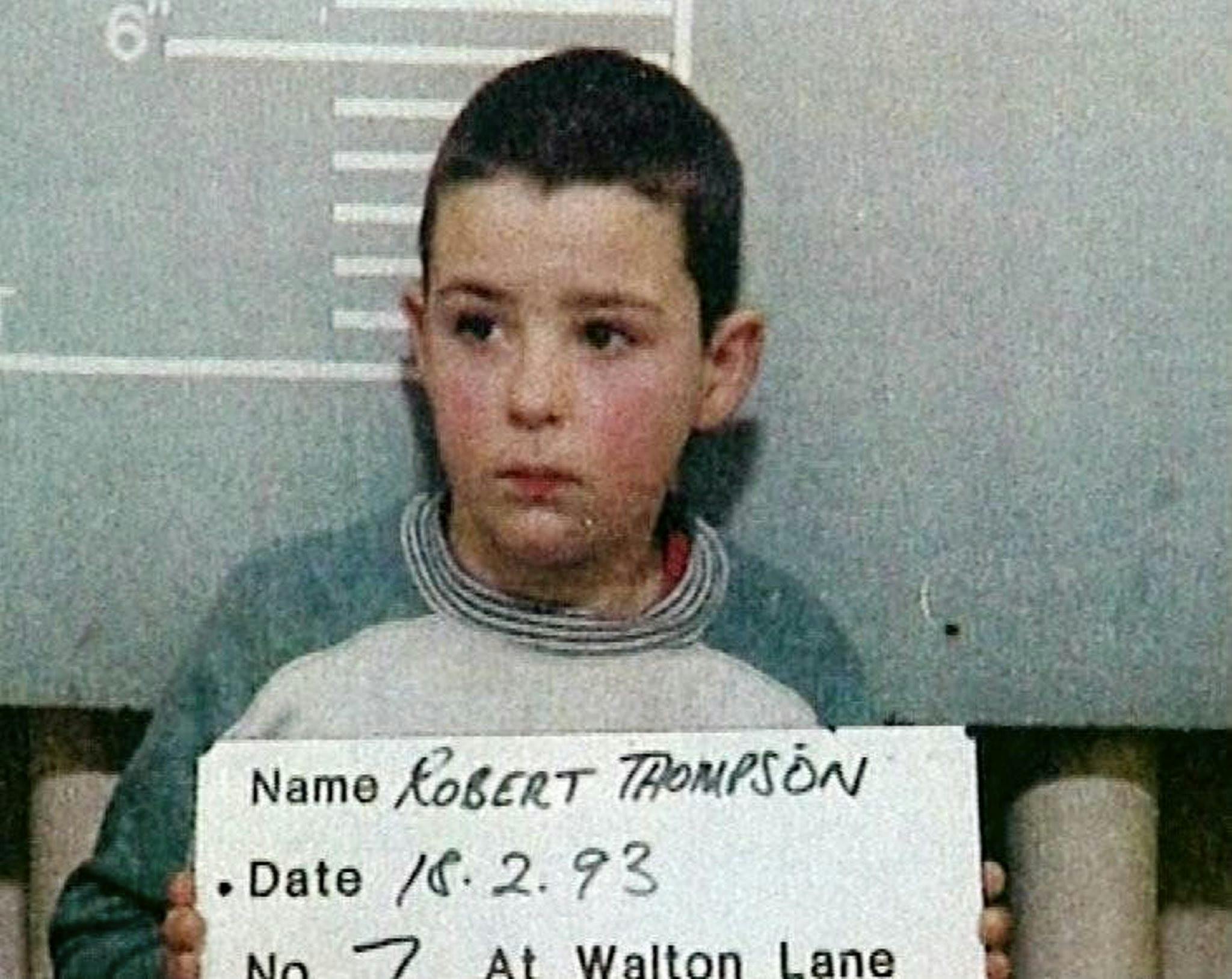 10-årige Robert Thompson, anholdt for mordet på 2-årige James Bulger.