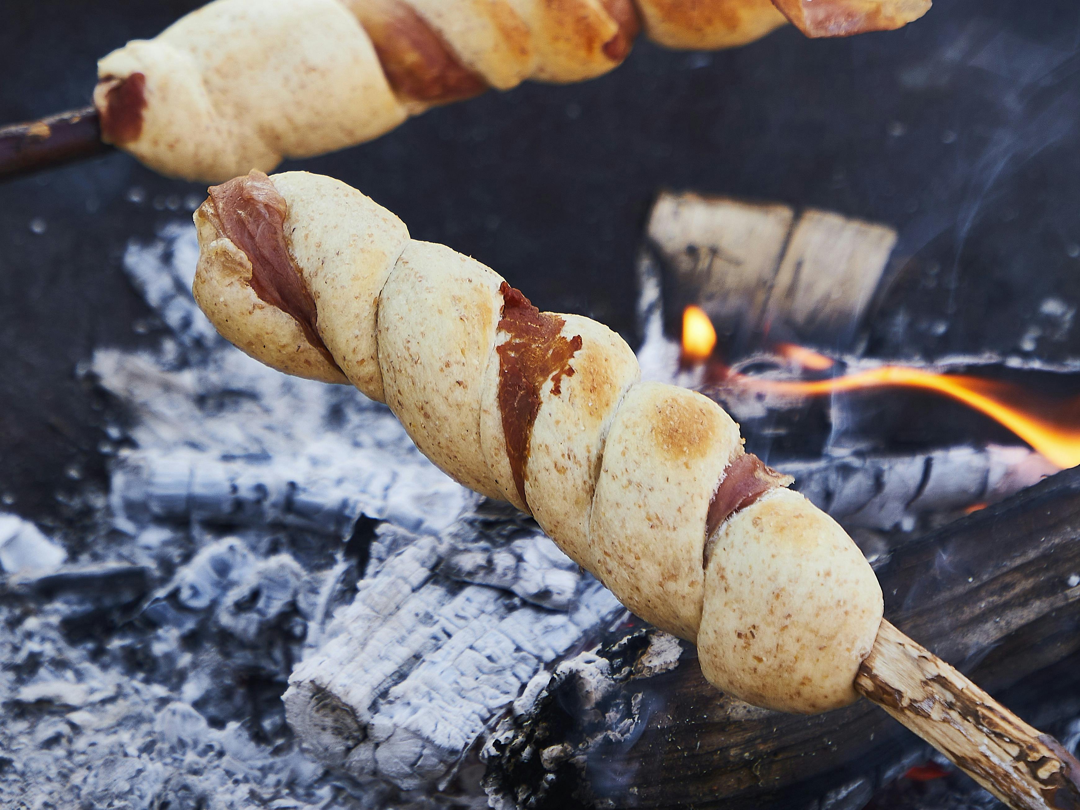 Snobrød med skinke og ost