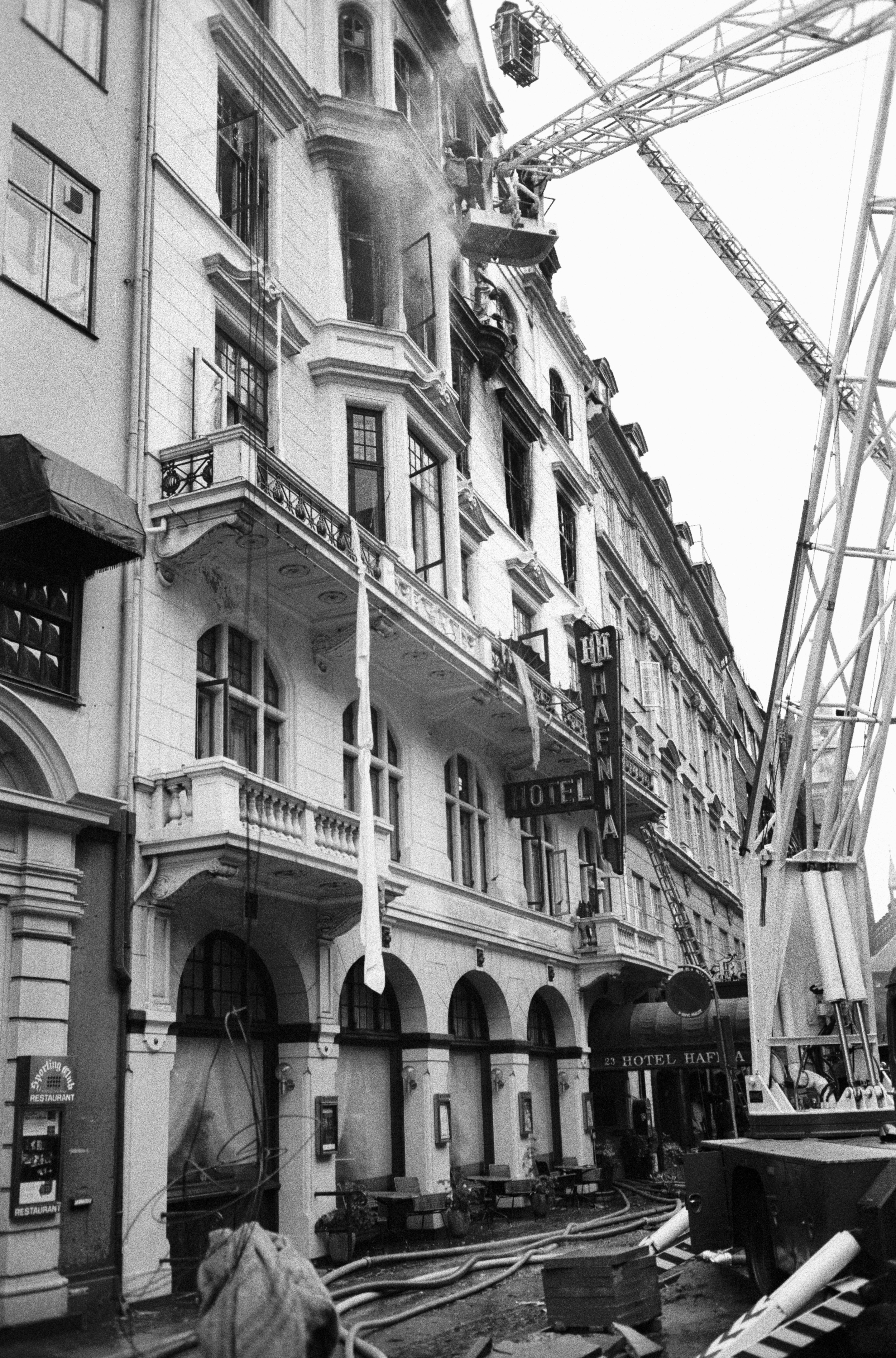 Hotel Hafnia i København efter branden i 1973