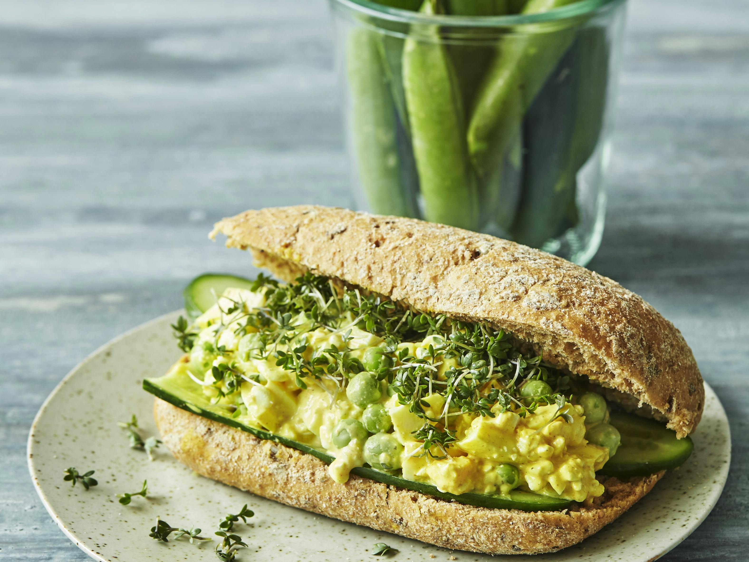 Æggesandwich med ærtecreme