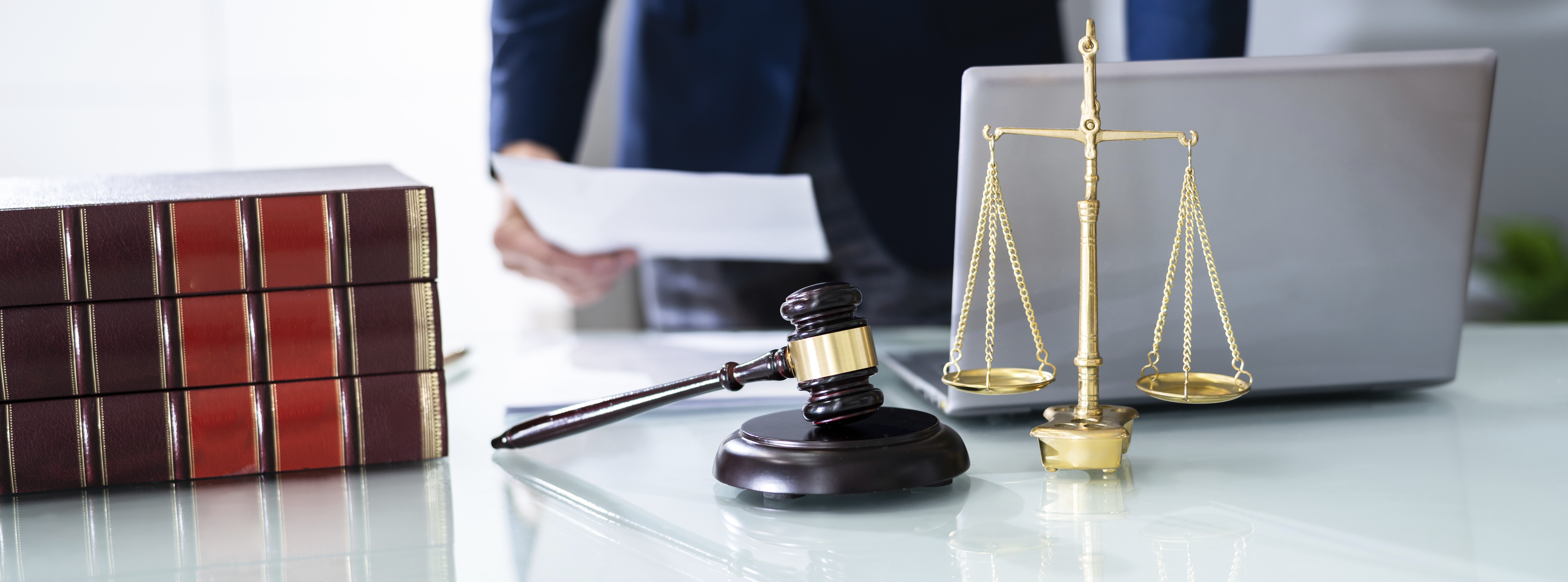 Lawyer Working On Litigation Document. Law Trust And Tribunal