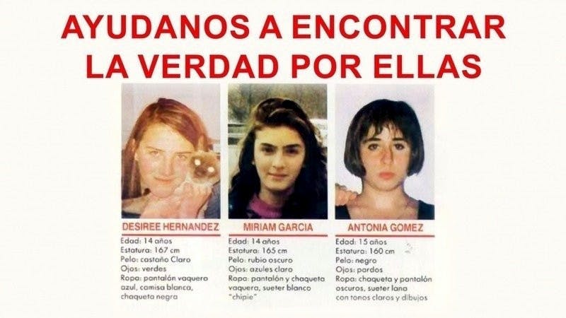 De tre teenagepiger efterlyses i medierne og hele landet bliver engageret i eftersøgningen af Desirée Hernández, 14 år, Miriam Garcia Iborra, 14 år og Antonia Gomez Rodriguez, 15 år.