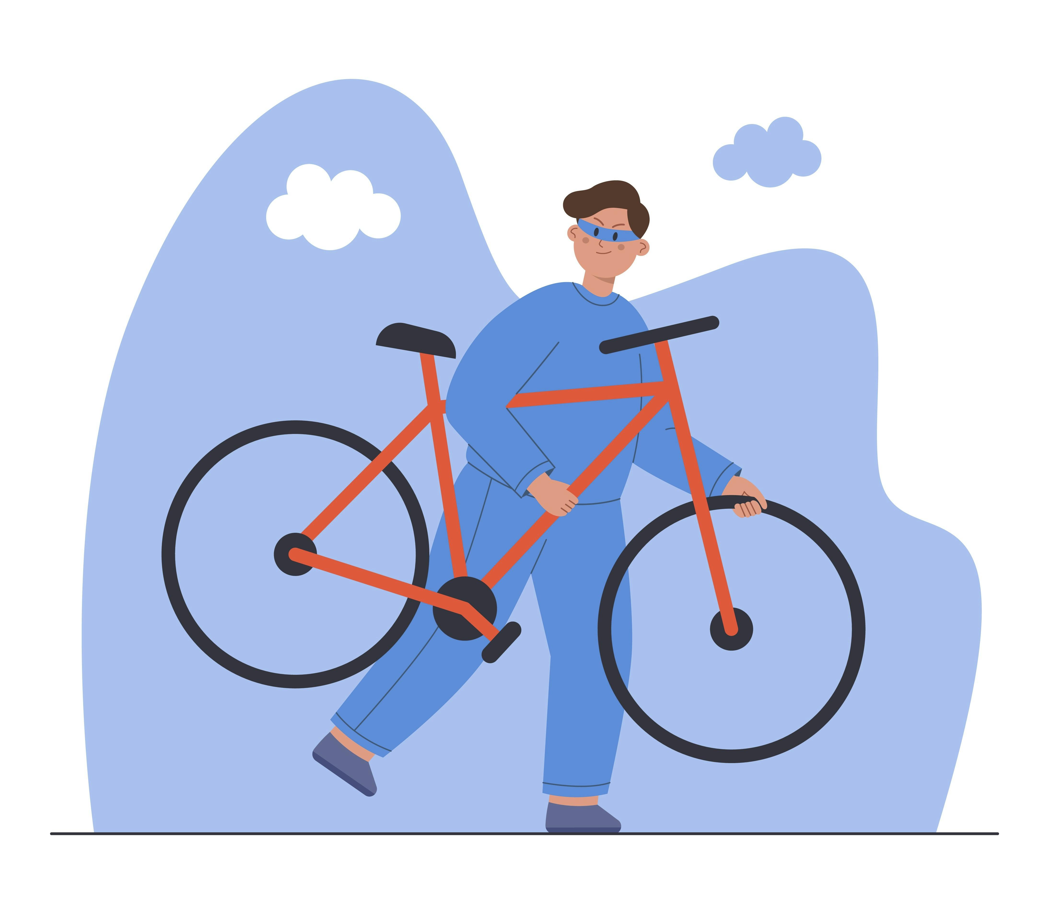 Grafisk illustration af cykel og cykeltyv