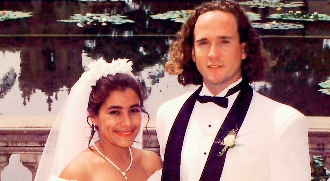 Bryllupsfoto af Karina og David fra 1994