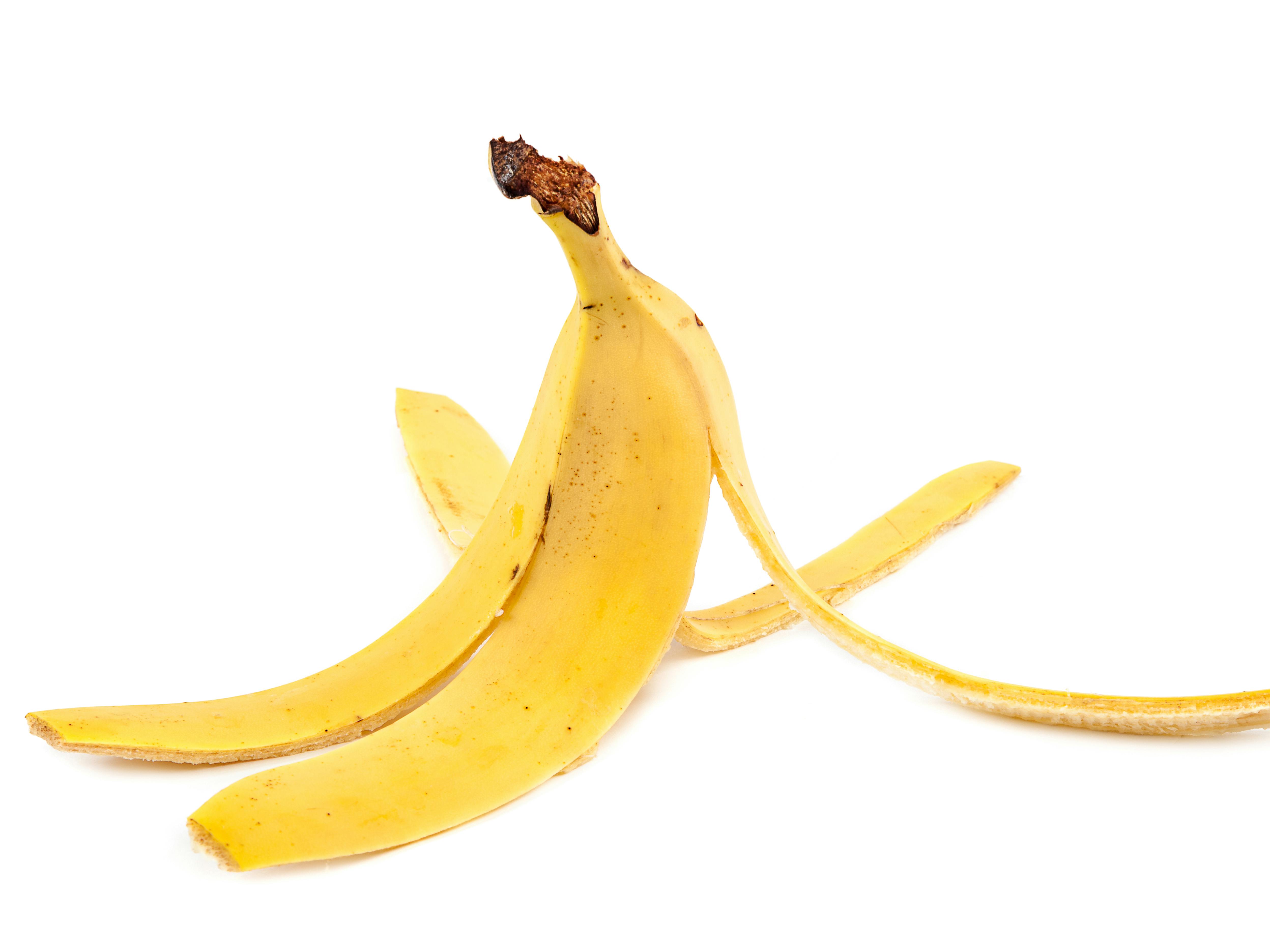Banana peel isolated on a white background.