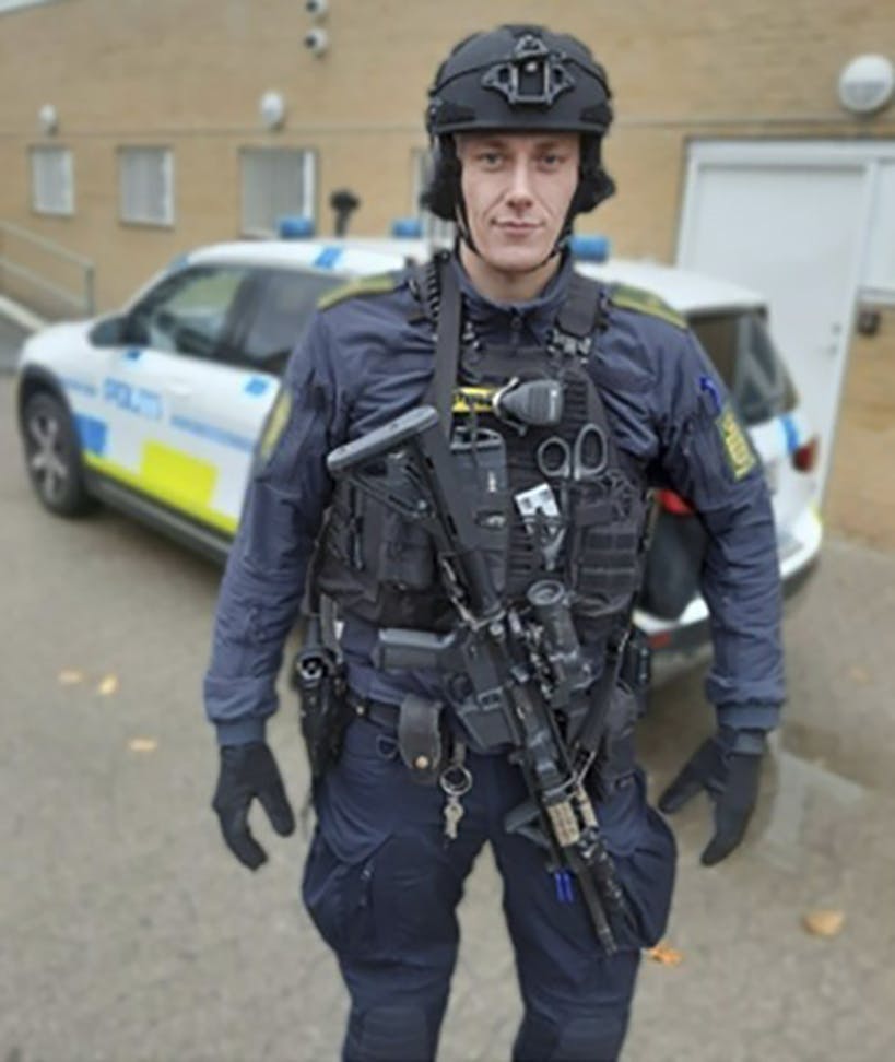 Betjenten Asger fra reaktionspatruljen hos Midt- og Vestjyllands politi.