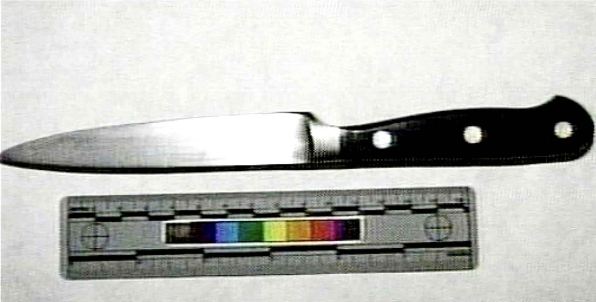 Frank Polk blev myrdet med 20 knivstik fra denne kniv.