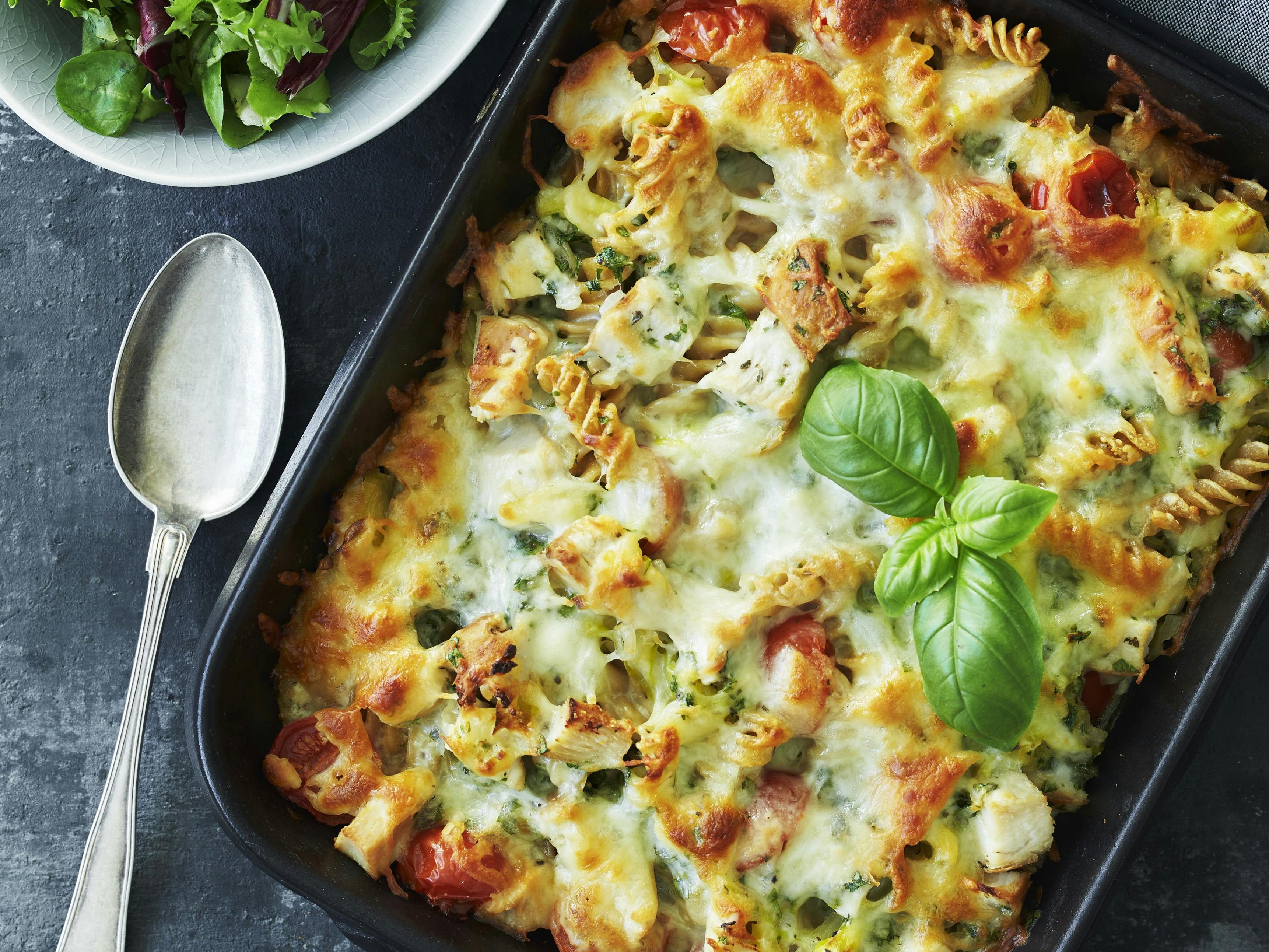 Gratineret pasta