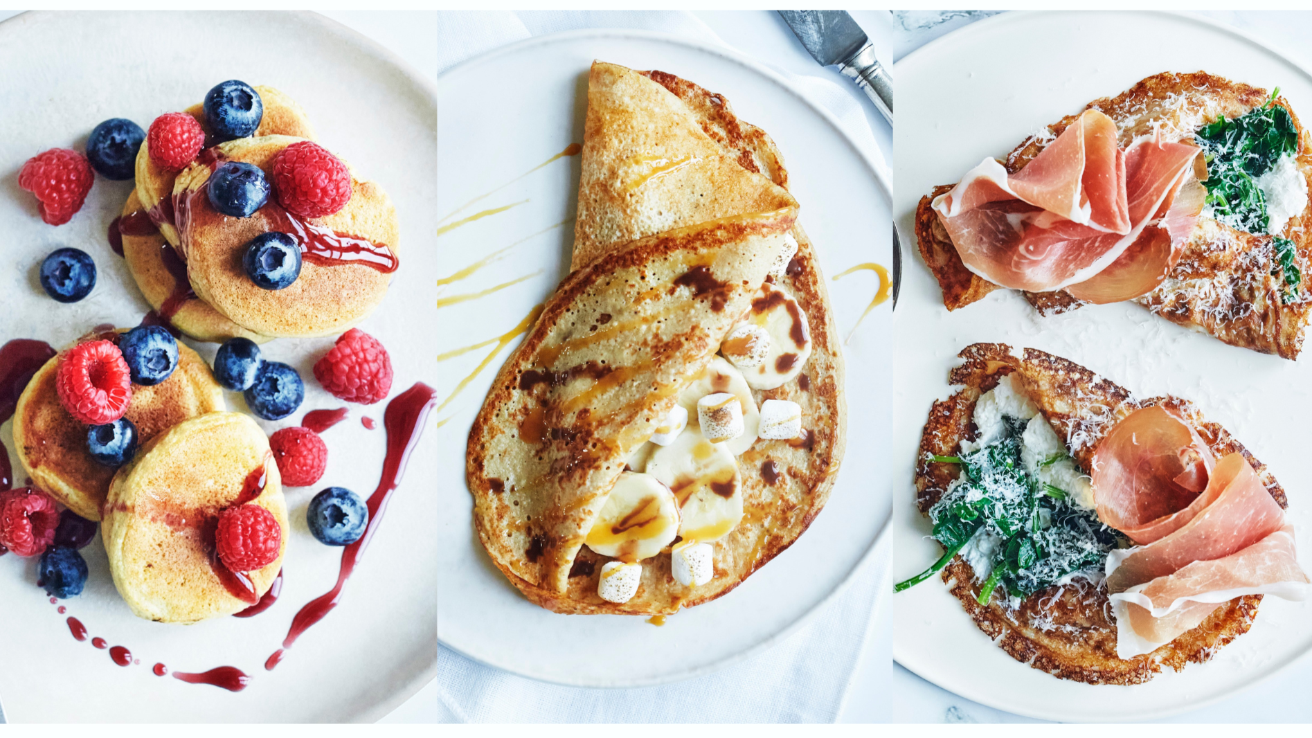 Tre opskrifter på pandekager