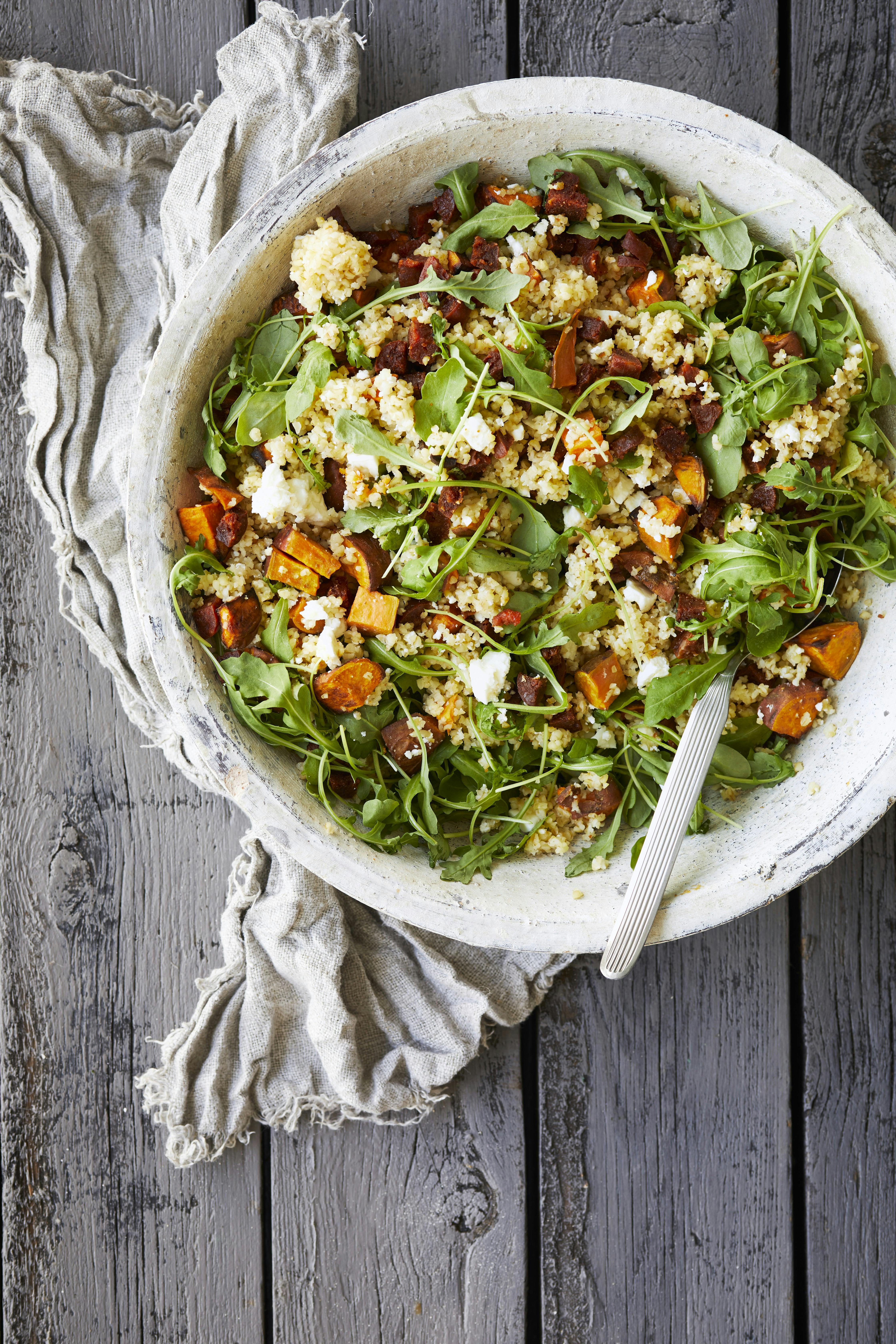 Bulgursalat med sprød chorizo