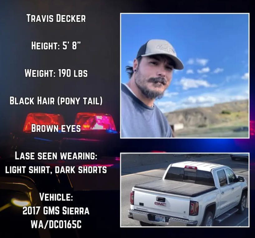 Efterlysning af Travis Decker, far til tre piger, der er fundet dræbt