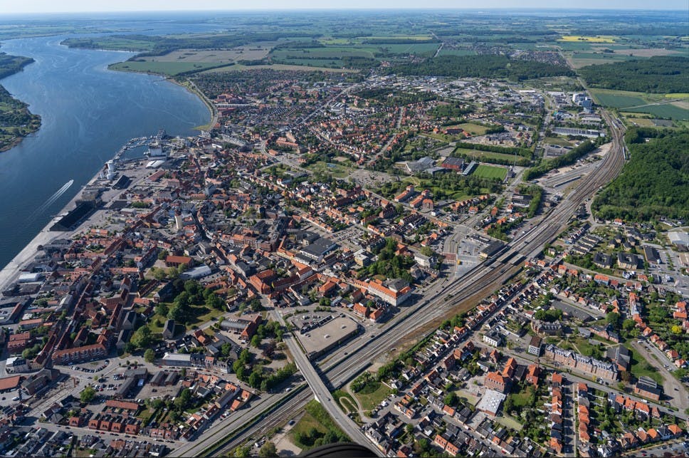 Nykøbing Falster fra oven.