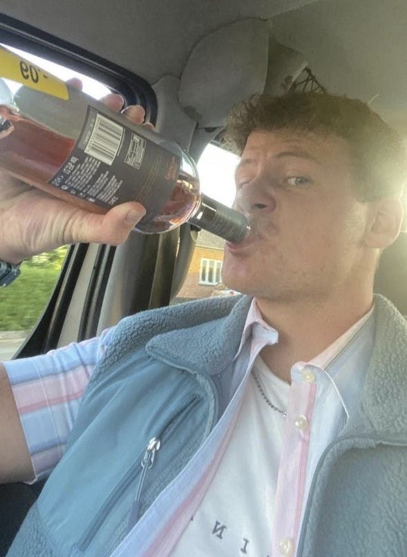 Jonas Køppen, mens han havde et alkoholmisbrug