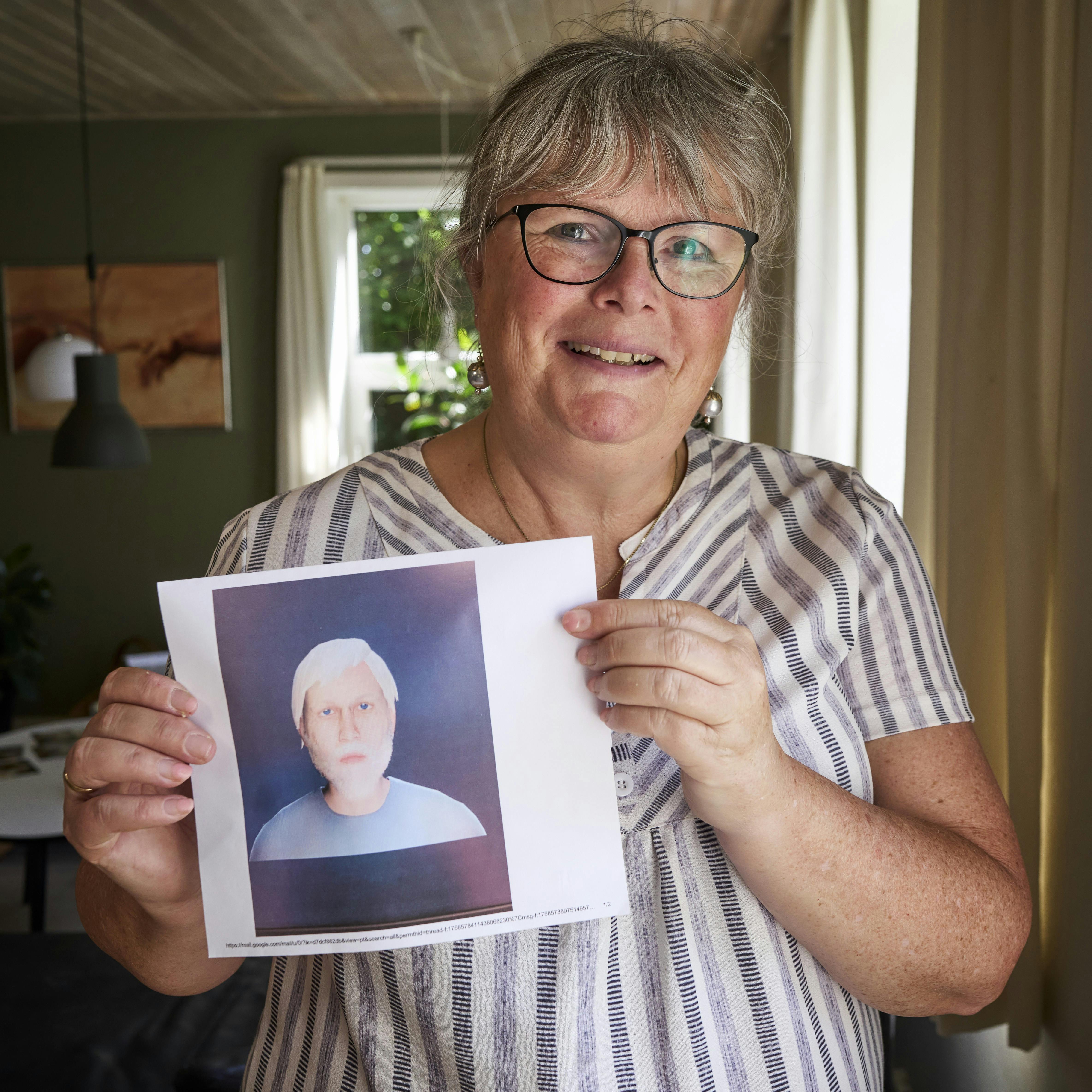Vibeke Andersen og et kunstig intelligens billede af stemmen i sit hoved. 
