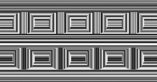 Optisk illusion - enten ser du firkanter eller cirkler.