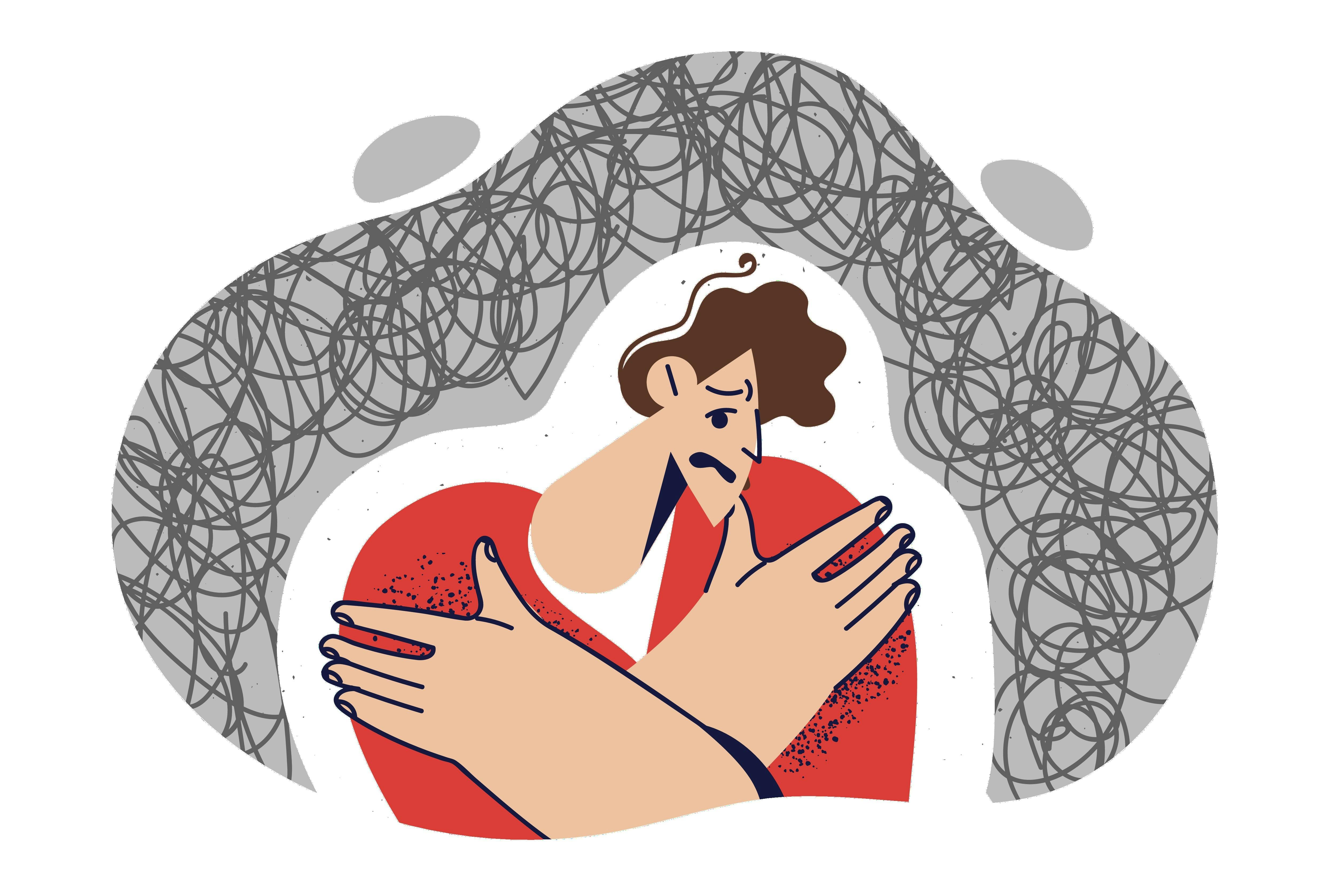 Hvis du nogle gange føler dig forkert: Bliv skammen kvit med disse 7 råd - Illustration til af person, der skammer sig