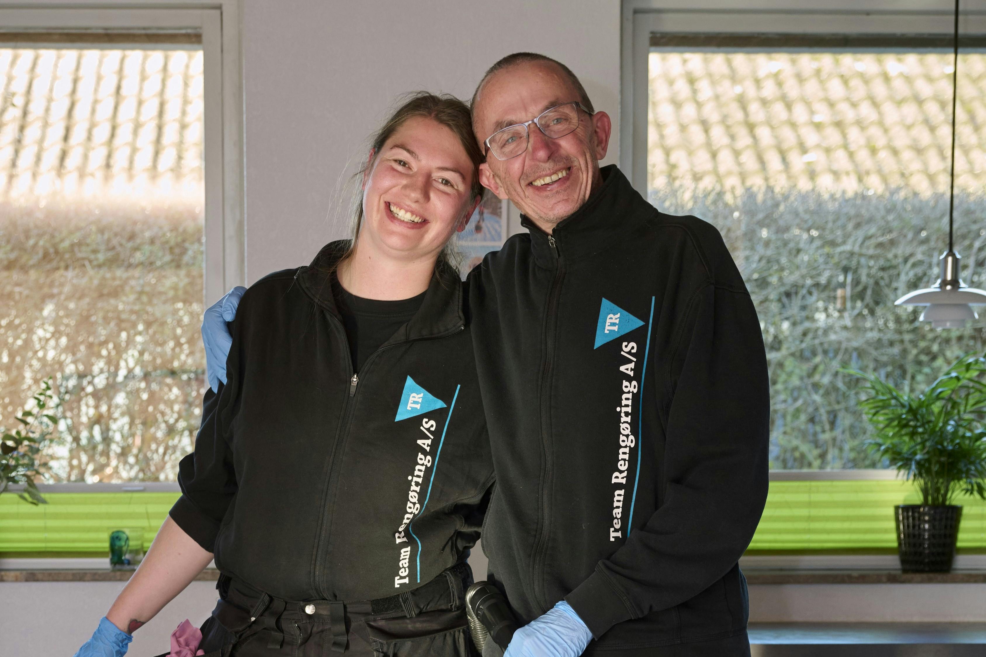 Rengøringsfolk blev venner: Trine Rasmussen, 32, og Dan Larsen, 52, fra Ringsted.