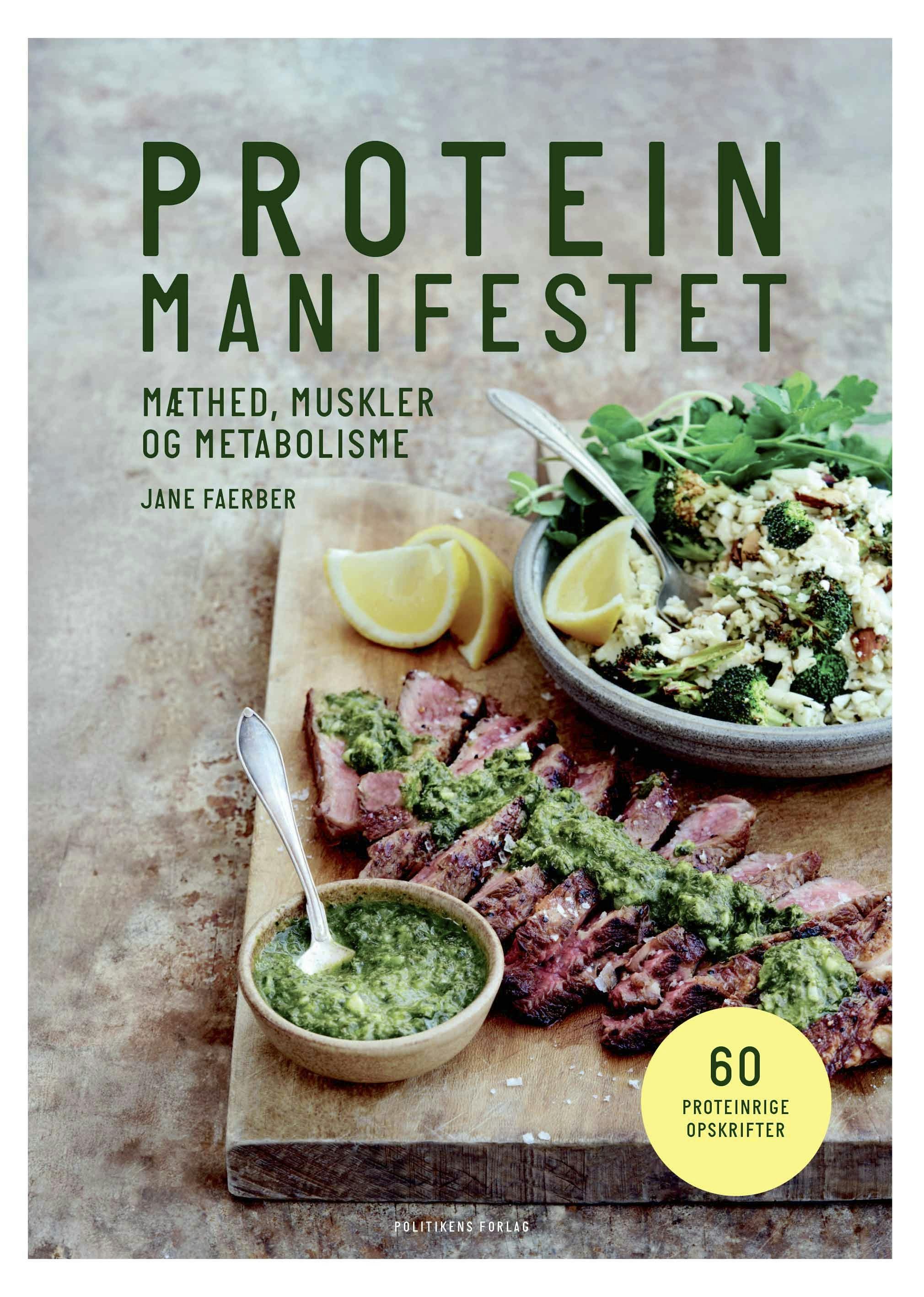 Bogforside: 'Proteinmanifestet' af Jane Faerber, Politikens Forlag.