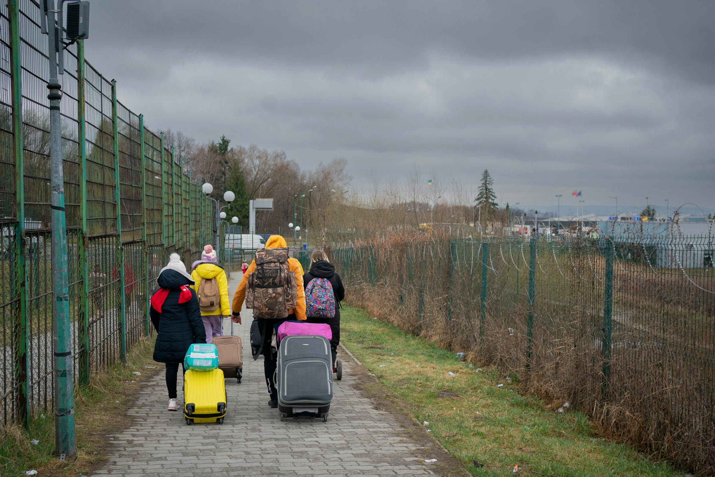 Grænsen mellem Polen og Ukraine bærer præg af den ulykkelige situation.  