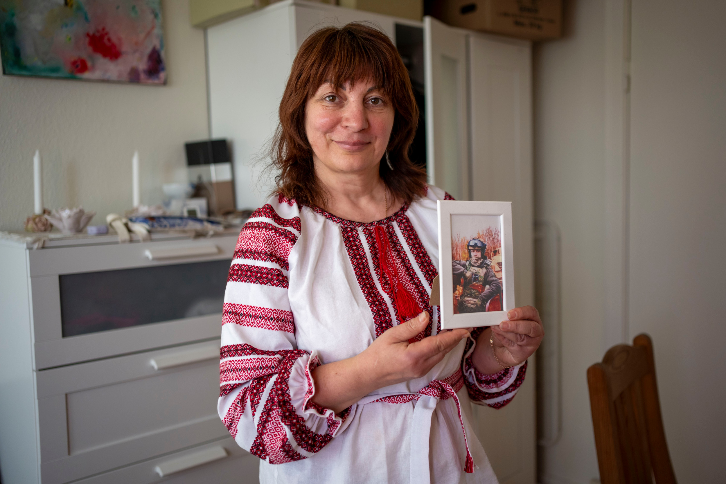 Larysa Vovk er ukrainsk flygtning og mor til to - den ene søn er soldat i Ukraine