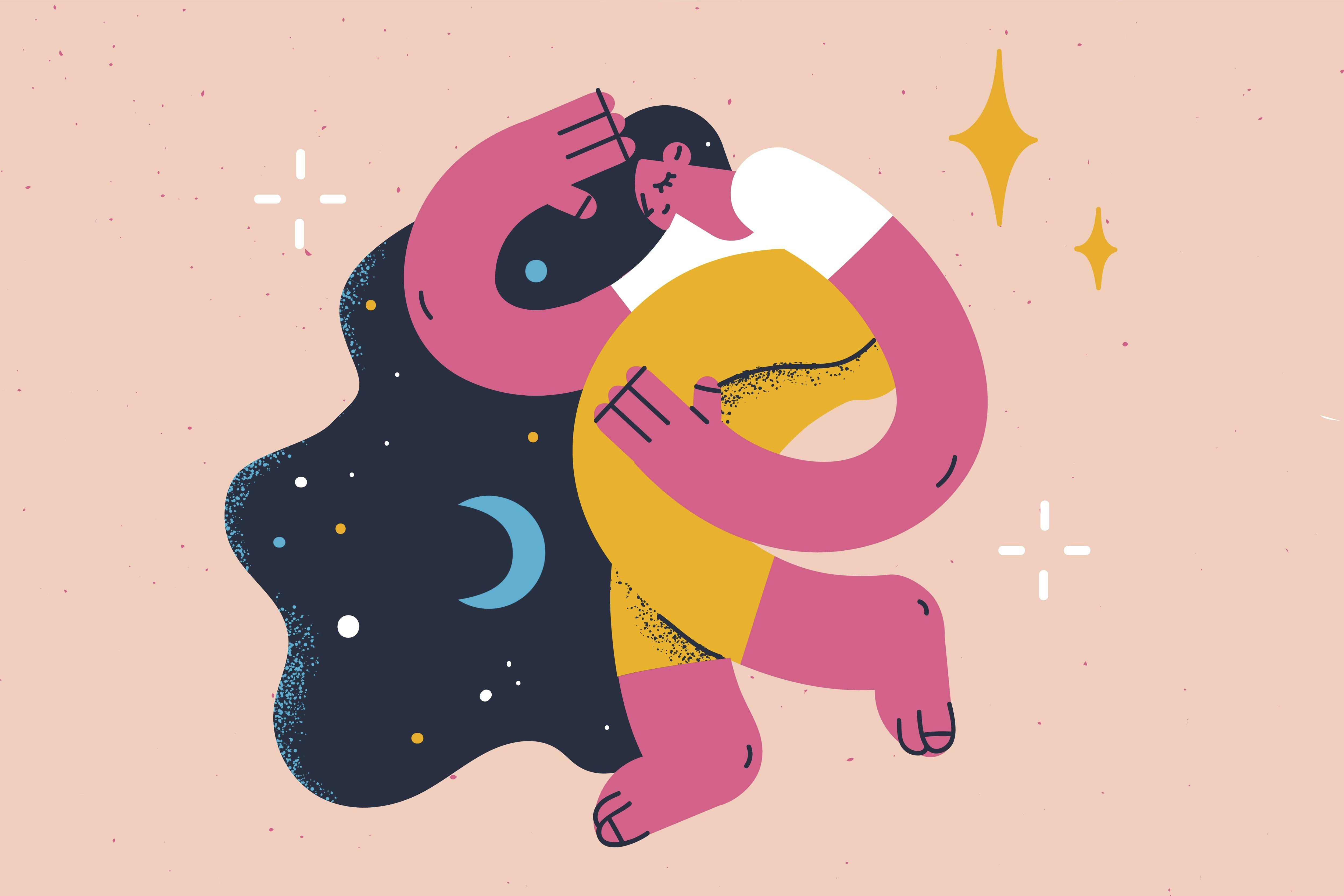 Illustration til psykologi om hvile på syv forskellige måder.