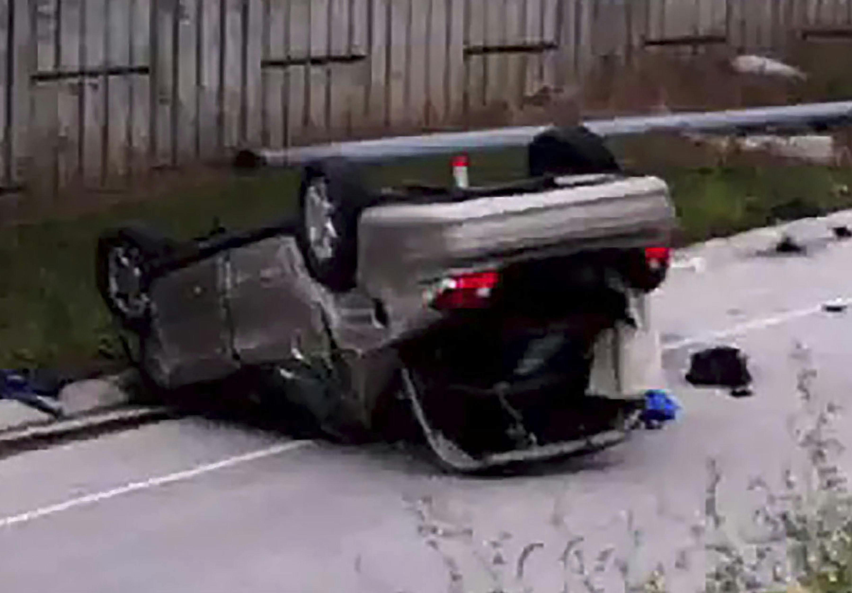 Billede af Michelle Davis bil, da ulykken havde fundet sted.