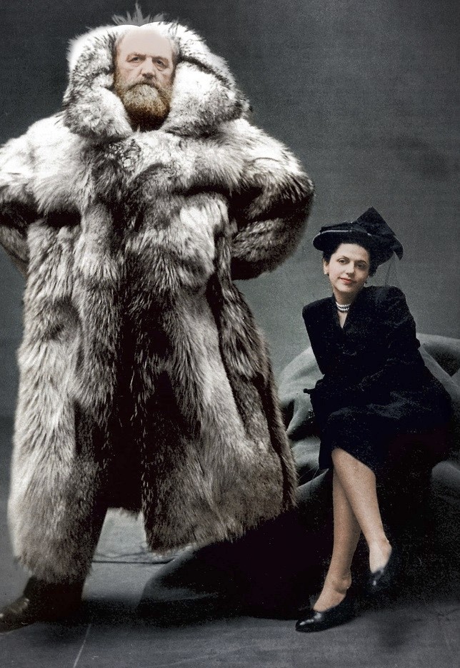 Peter Freuchen og hustruen Dagmar Cohn Freuchen Gale, Irvin Penn 1947. Farvelagt 417