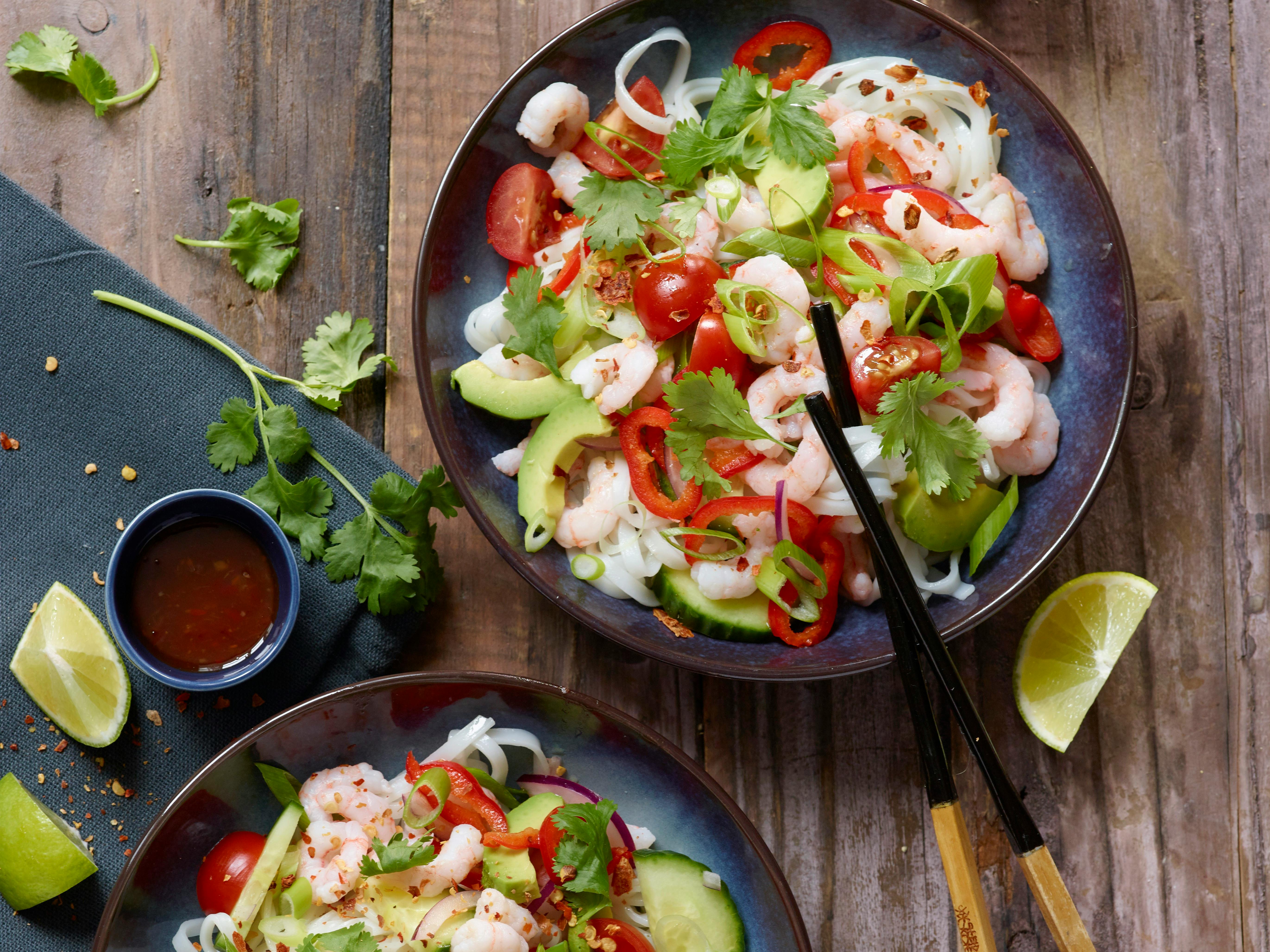 Nudelsalat med rejer