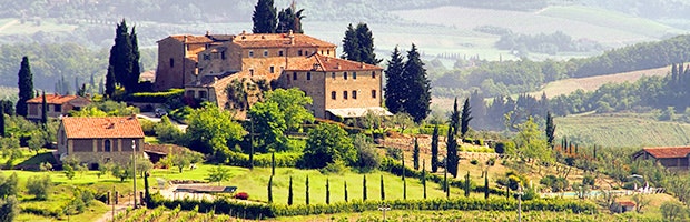 Bølgende landskap i skønne Toscana. Foto: AOP.