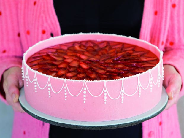 Chokoladekage med jordbær en prinsessedrøm