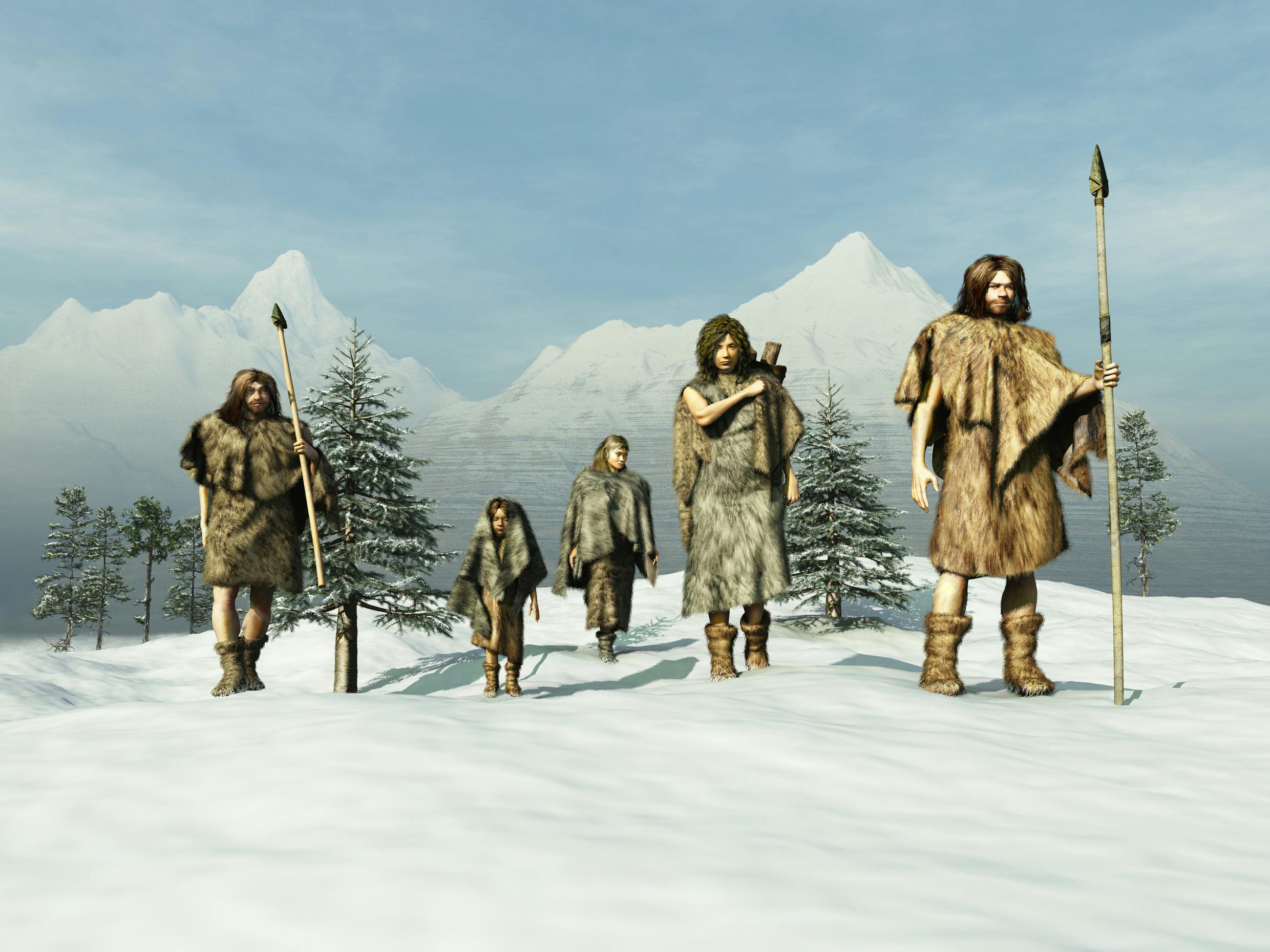 Illustration af neandertaler