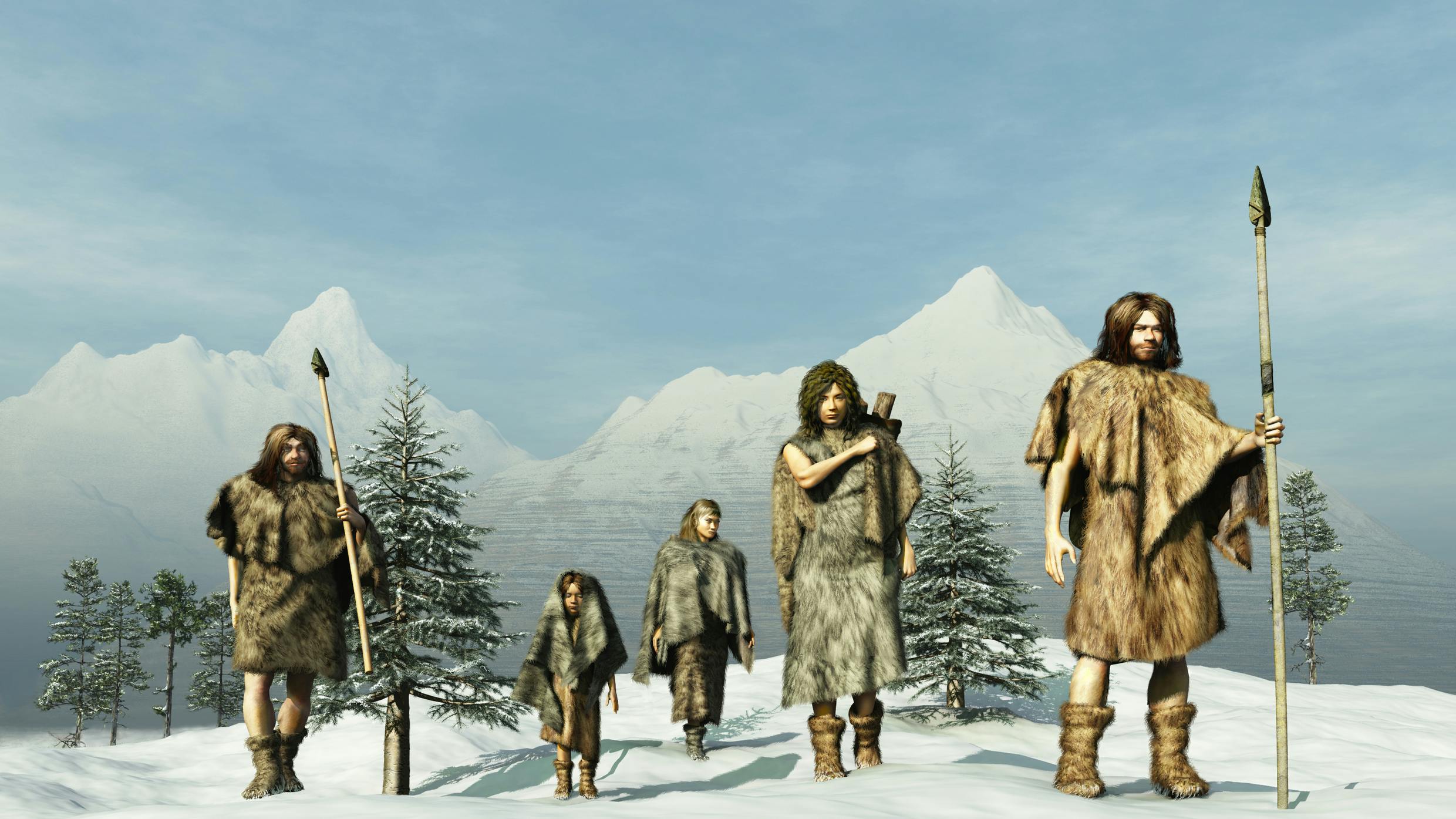 Illustration af neandertaler