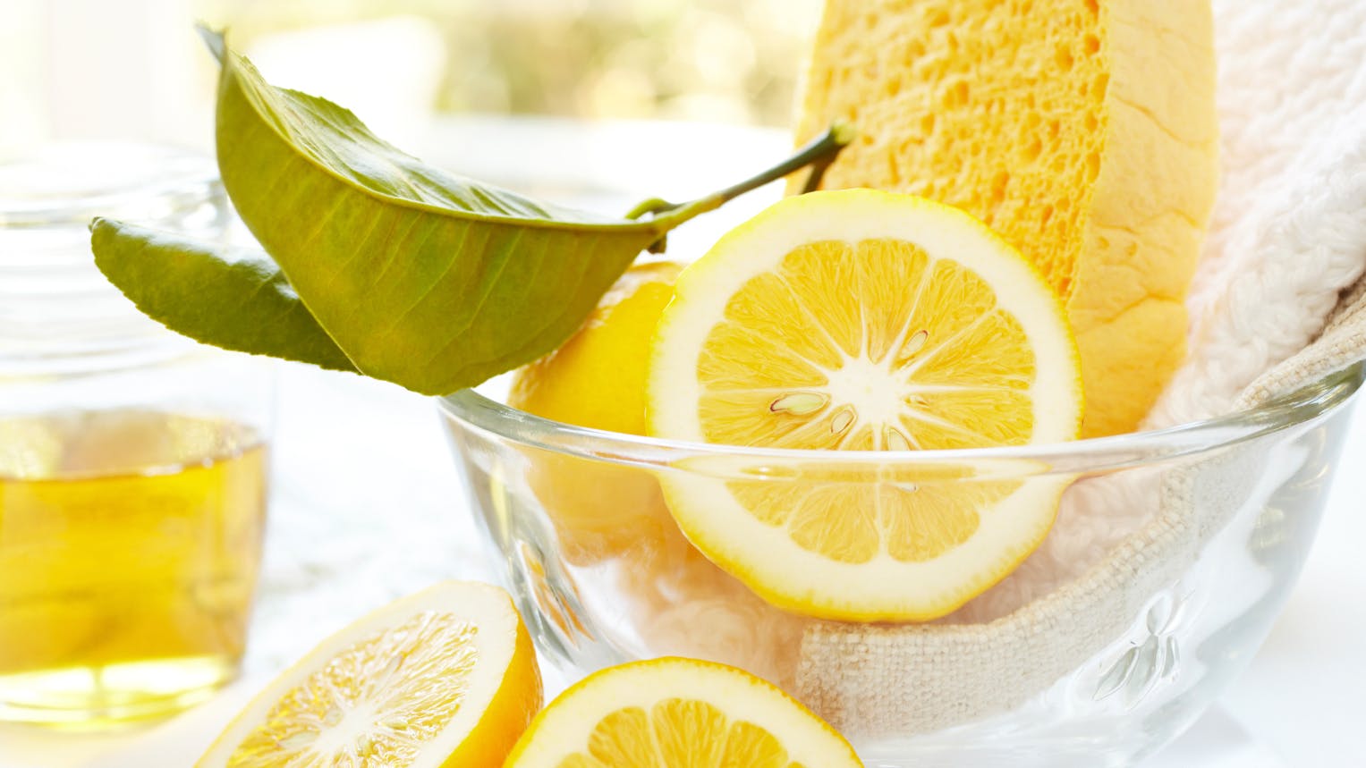 Citroner i glasskål