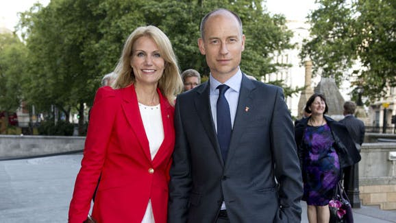 Statsminister Helle Thorning-Schmidt med manden Stephen Kinnock